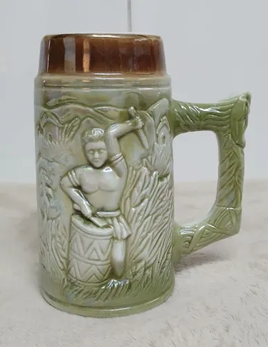 Caneca de Chopp Vintage Monte Sião Verde Colecionador Antiquário 550 ml