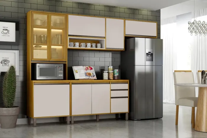 Armário de Cozinha Completo - Design Moderno balcão o coocktop separado
