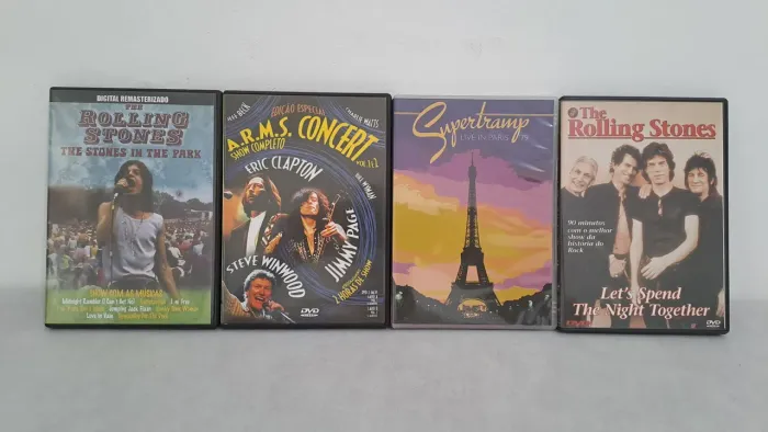 * MT 4 DVDs de Rock Supertramp + 2 Rolling Stones + ARMS Concert
