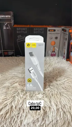 Cabo USB-C 6A Super Fast Charging e Sync