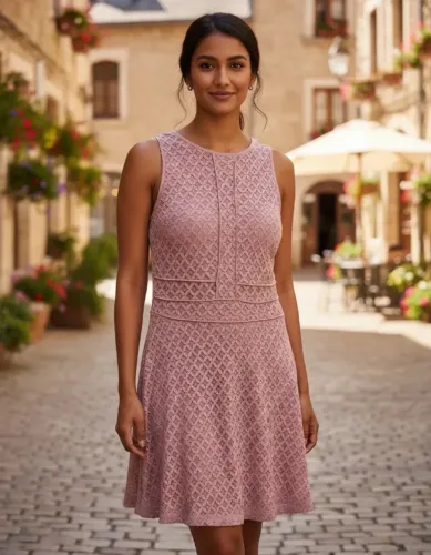 Lindo Vestido Em Renda Rosê Yessica City Tam M