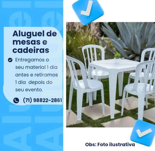 Aluguel de mesas e cadeiras