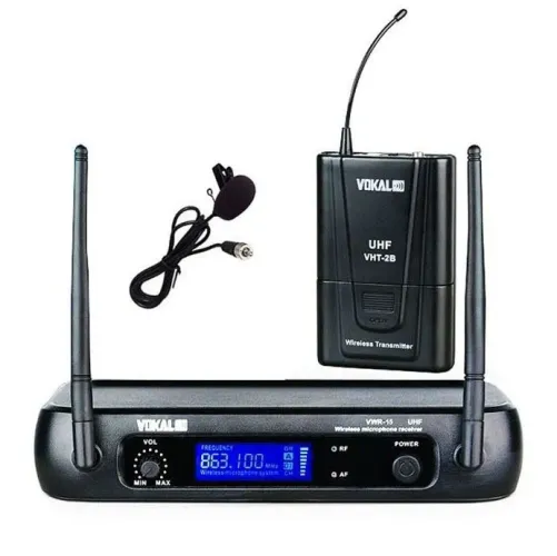 MICROFONE SEM FIO VOKAL LAPELA VWR15/VHT-2B HT-9A<br>