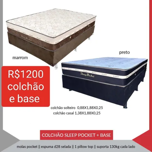 Colchão com a base casal