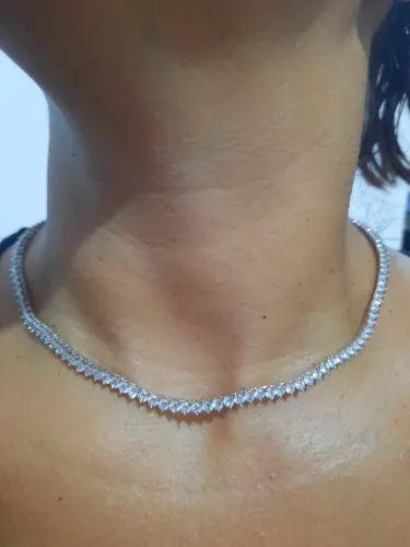 Colar Riviera no Ródio Branco 41CM 3MM