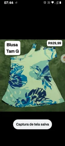 Blusa Floral Manga Curta Decote Ombro Único