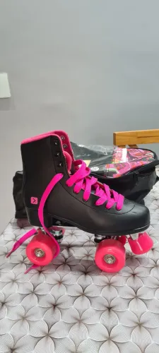 Patins Retrô Oxer Preto/Pink