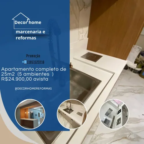 Móveis planejados e pias em porcelanato