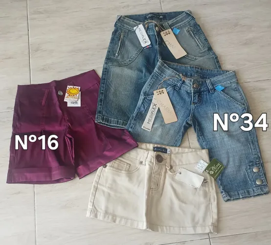 Lote de 50 peças  Bermudas Saias meninas 