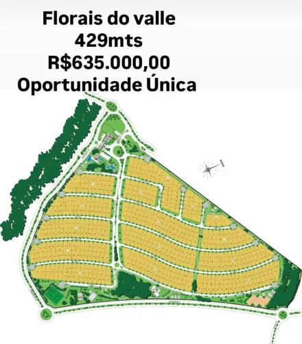 lote condomínio florais do valle 429mts