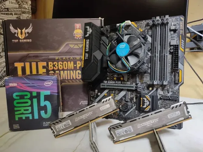 kit PC gamer placa-mãe Asus Tuf B360m-Plus + Processador i5 9400f + 20GB Memoria Ram