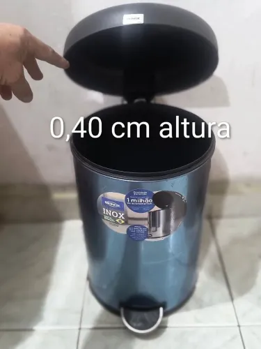 Lixeira alumínio 12 litros Nova 40 cm