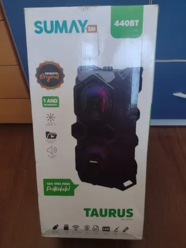 Caixa de Som Portátil Bluetooth Amplificada - Sumay Taurus - Até 12X no Cartão