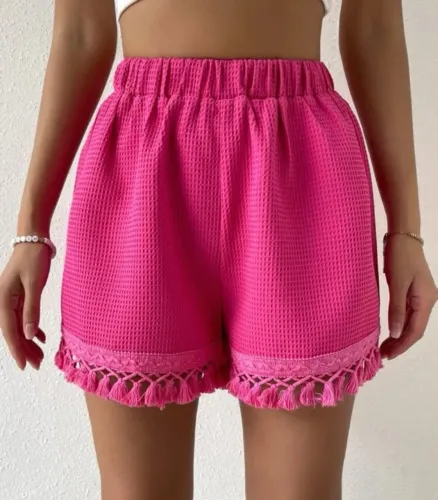 Shorts rosa - Franjinha