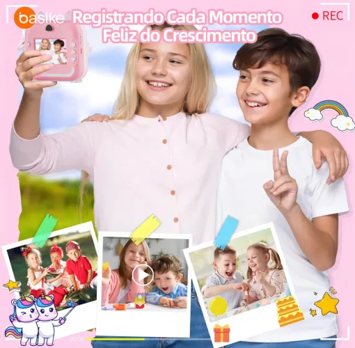 Câmera Infantil Instantânea Basike Filmadora Full Hd