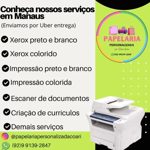 Serviços de Xerox, Impressão e outros em Manaus