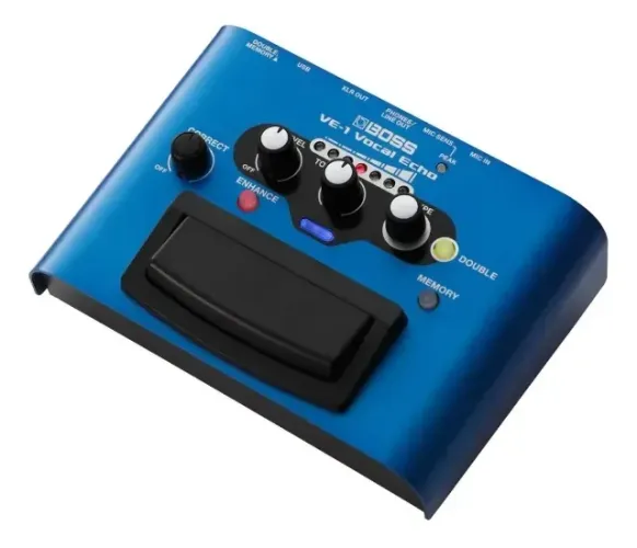 Pedal de voz ve-1 com efeitos de pitch correct, reverb, enhance e dobra de voz
