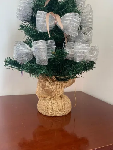 Laços fita natal prateados