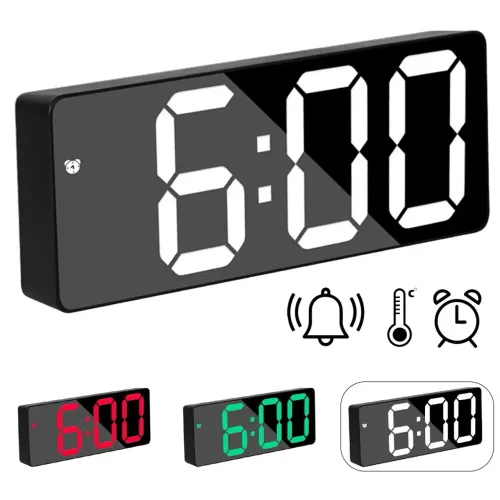 Relógio de Mesa Digital Full Led Inteligente Com Despertador Alarme Temperatura e Soneca