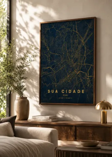 Quadro Decorativo - Mapa da Sua Cidade