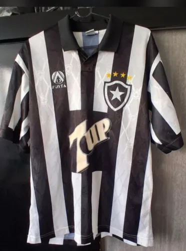 camisa botafogo 7up rara, com o patrocínio em preto e branco