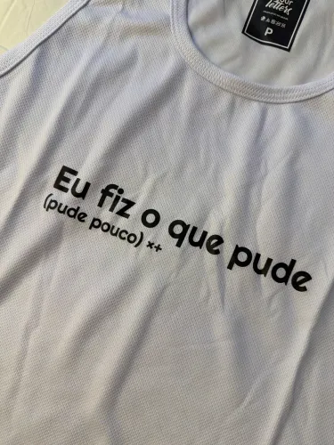 Camiseta Regata Unissex Branca Eu fiz o que pude