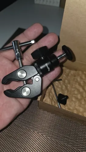 Adaptador Bracadeira C/ Mini Ballhead Monitor Led Mic