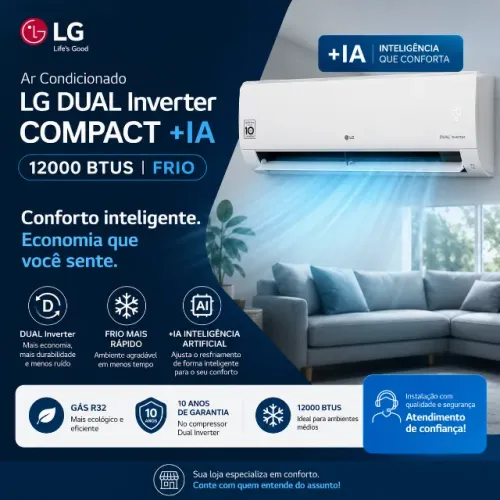Ar Condicionado LG Dual Inverter Compact +ia 12000 Btus Frio