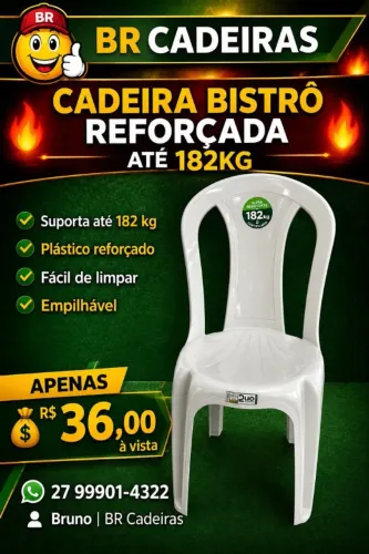 cadeira de plastico 182kg
