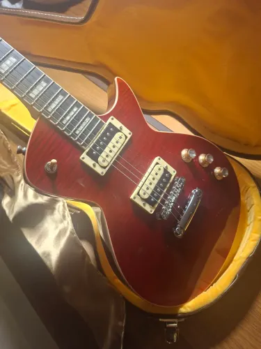 Guitarra Tagima Les Paul Mirach Flame Transparent Red + Hard Case Original