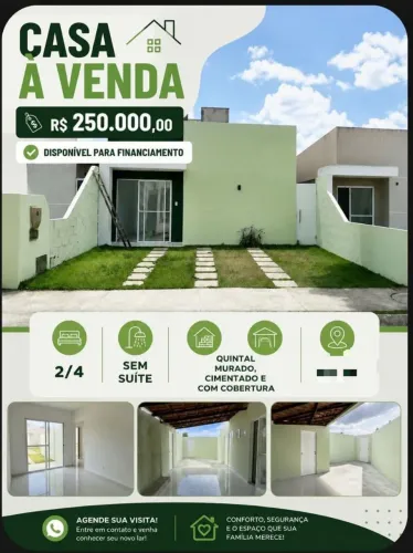 Vendo casa de 2/4 no condomínio Ravena