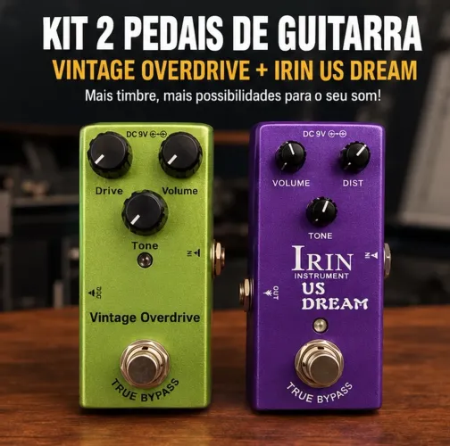 Kit 2 Pedais de Guitarra - Vintage Overdrive + IRIN US Dream - True Bypass
