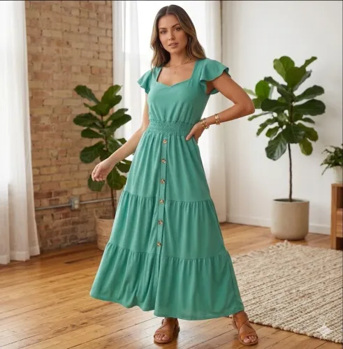 Vestido longo tam P verde