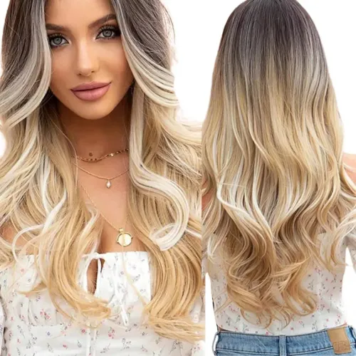 Peruca Lace Wig loira e preta