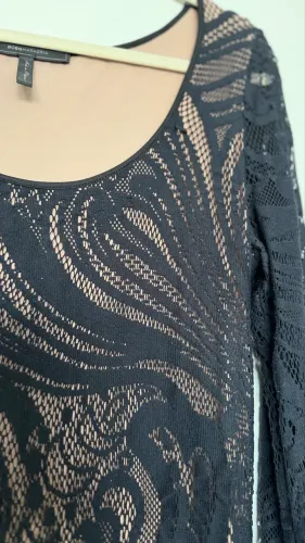 Vestido BCBG Max Azria Renda Preto - Tam. L