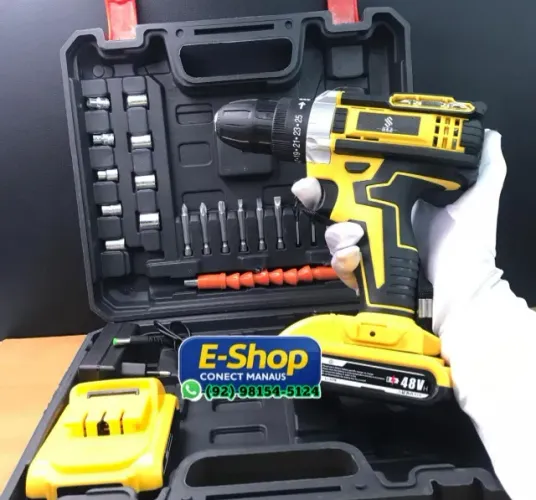 Parafusadeira Eletrica Furadeira Profissional Impacto 46v - Litium