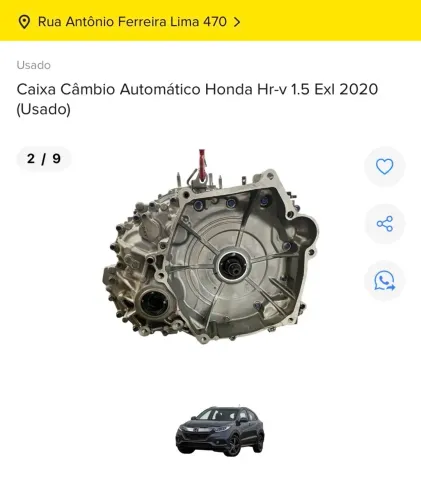 CAIXA CÂMBIO AUTOMÁTICO HONDA HR-V 1.5 EXL 2022 2023
