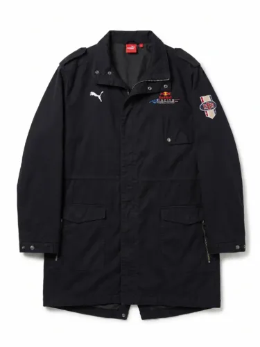 Kit Red Bull Racing (RBR): Parca (Casaco) de piloto da Puma e Gorro New Era sem uso