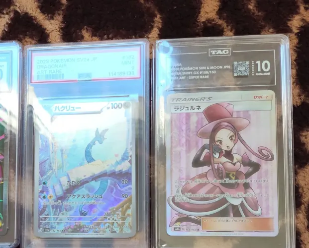 Cartas pokémon graduadas, dragonair PSA 9,mega MAWILE CGC 10,Dana tag 10 e diancie cgc9,5