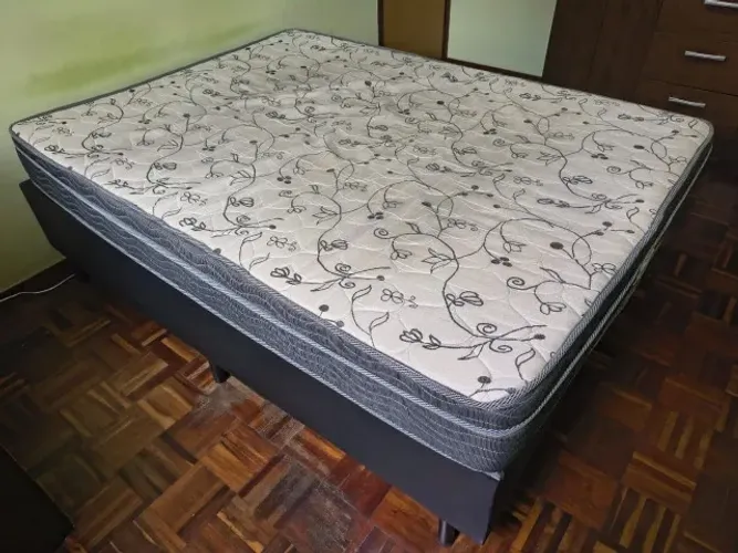 Cama box casal + colchão casal Ortobom