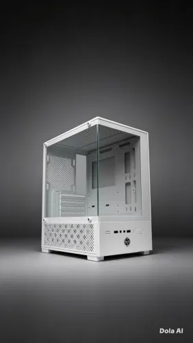 Gabinete com frente e lateral de vidro