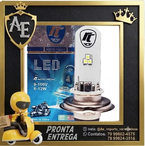 Led Super branca para moto