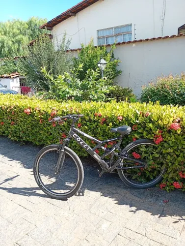 Bicicleta aro 26 colli gps laranja e preto suspensão dupla seminova