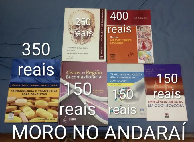 Livros odonto bucomaxilo dentista farmaco anato cistos atlas emerg terapêutica protocolo