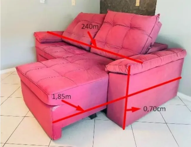 Sofá cama 2,4m reclinável