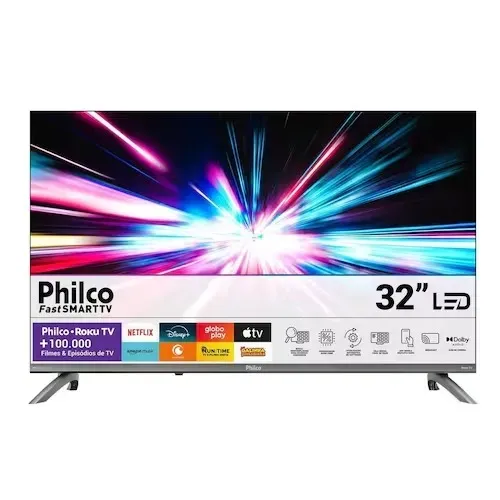 Smart TV 32" HD Philco P32CRB Roku TV HDR10 Dolby Audio - .