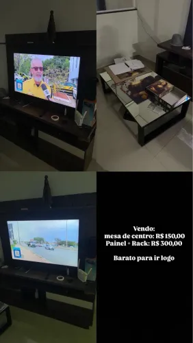 Vendo painel, rack e mesinha de centro 