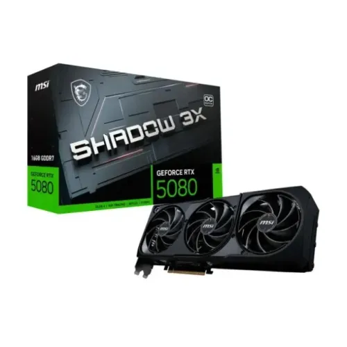 Placa de Video RTX 5080 SHADOW 3X OC 16GB GDDR7 256BITS MSI