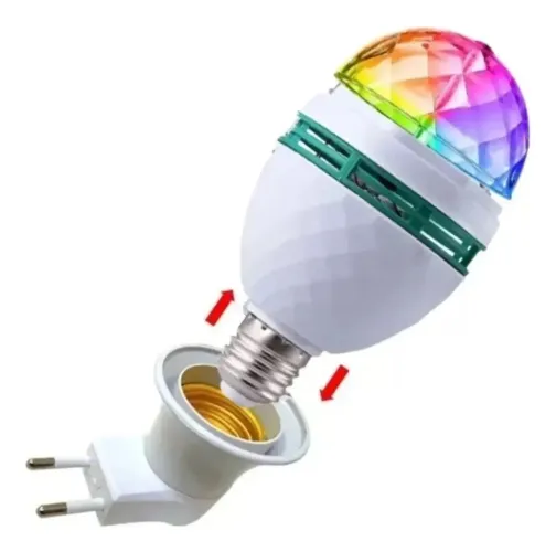 Lâmpada Led Giratória Colorida Globo De Luz Festa + Soquet