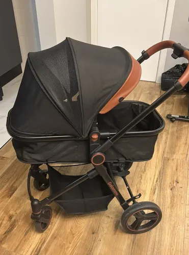 Carrinho Galzerano Ivy Black Travel System + Bebê Conforto